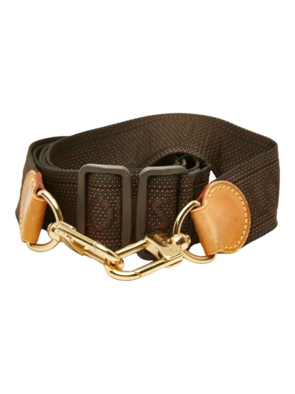 Louis Vuitton Shoulder Strap Brown Canvas Leather